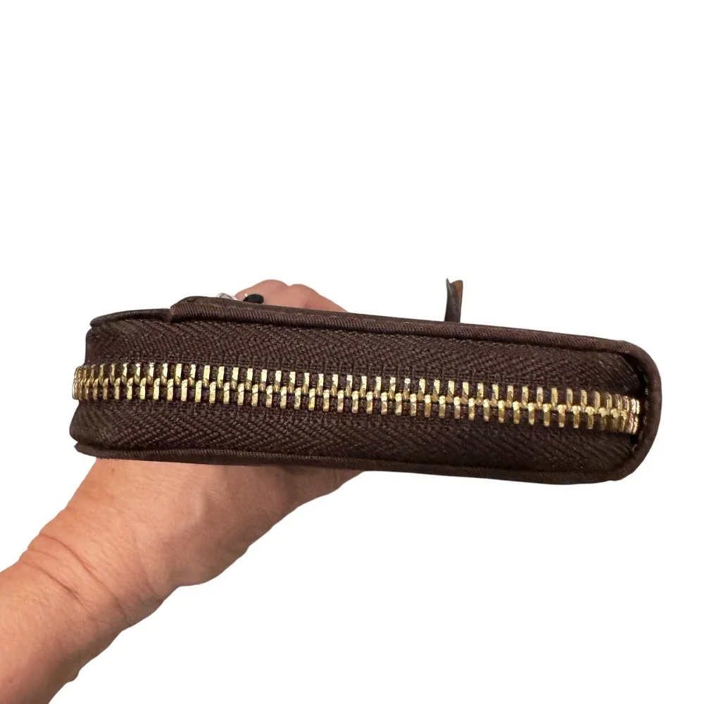 Kate‎ Spade New York Brown Nylon Zip Around Wallet Organizer preloved